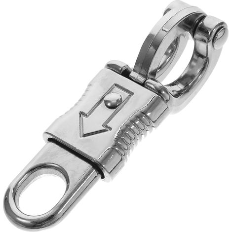 Crochet Anti-Panique Équestre - 1 Pièce - Acier Inoxydable - Dégagement Rapide pour Sécurité - Pour Chevaux et Écuries - Argenté (1/5)