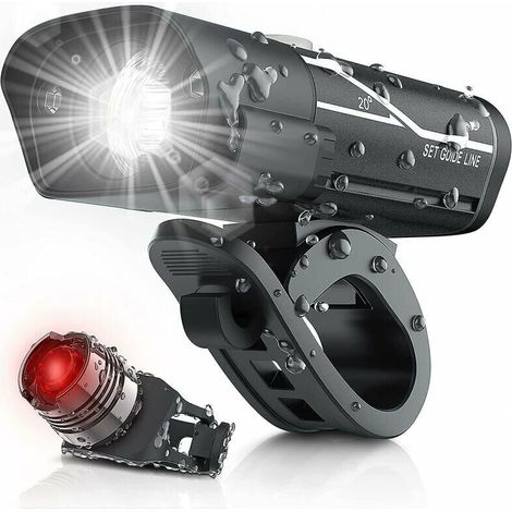 Juego de luces para bicicleta recargables USB 1000 lúmenes, faro para bicicleta de 3 LED, faro superbrillante Ipx5, resistente al agua, linterna de seguridad para bicicleta, rotación de 360 grados, 3  (1/4)