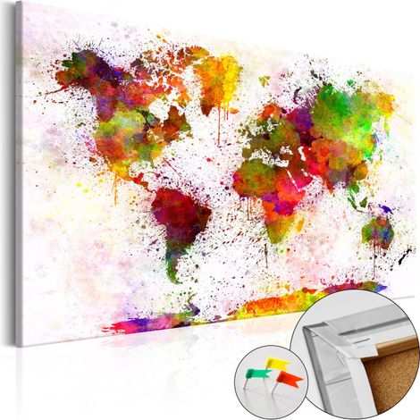 Tableau en Liège "Carte du Monde - Artistic World" 40 x 60 cm (1/2)