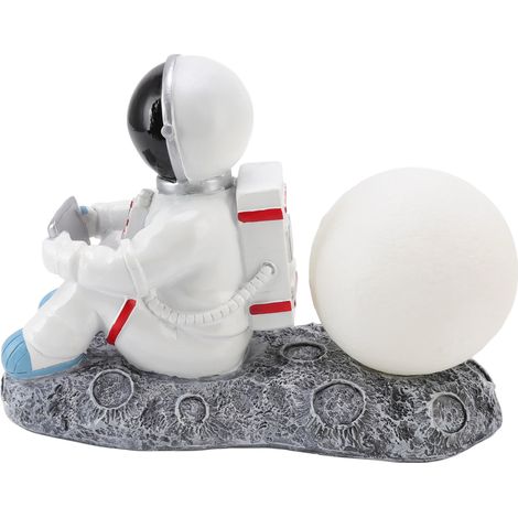 Astronauten-Mond-Nachtlicht LED-Dekoration aus Kunstharz, Nachtlicht in Form eines Astronauten, der dem Mond den Rücken zuwendet (1/5)