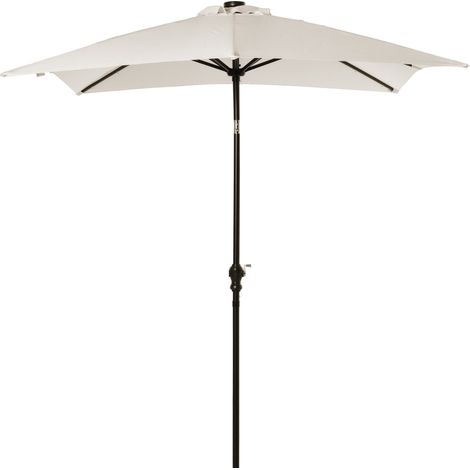 Parasol de jardin parasol droit 3 x 2 m lumineux rectangulaire inclinable parasol LED solaire acier polyester crème