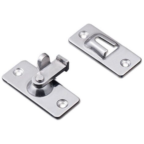 Loquet de serrure de porte à 90 degrés, loquet de verrouillage à angle de sécurité en acier inoxydable pour porte coulissante/poussoir (1/4)