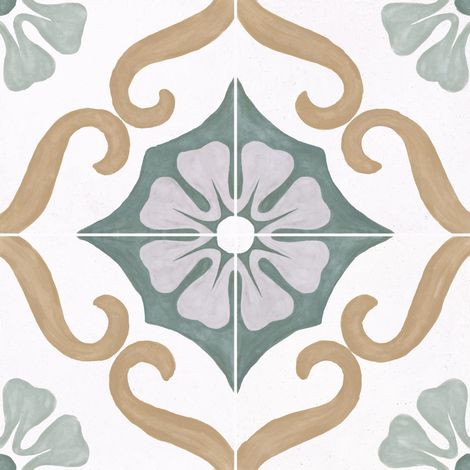 Carrelage effet Carreau ciment Florentis Bleu 22,3x22,3x0,9 cm Soriel - Sol et mur intérieur (vendu par carton de 0,65 m²) - RO'MA CARRELAGE