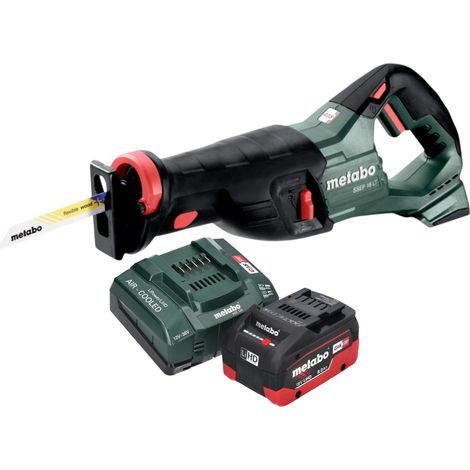 Sega a gattuccio a batteria Metabo SSEP 18 LT 18 V 32 mm + 1x batteria LiHD 8,0 Ah + caricabatteria