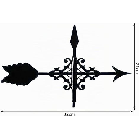 Girouette à vent en métal robuste pour prévisions météorologiques - Girouette avec support (1/5)