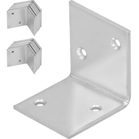 Conector angular de construcción para carpintería KOTARBAU®, acero inoxidable galvanizado, 35 x 35 x 35 mm, juego de 25 piezas.