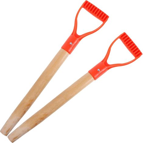 2pièces Manche De Bêche Bois Fourche à Poignée d Manche De Rechange pour Pelle Et Râteau Outil De Jardinage (1/5)
