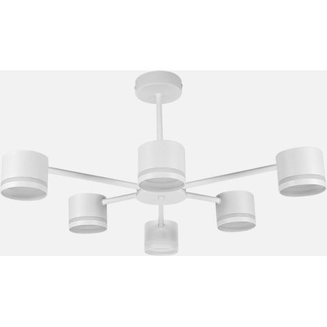 Lampe Nettle 6xGX53 blanche 54W 4800lm avec ampoules 30x59x56 cm
