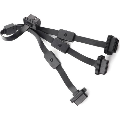 Câble rallonge adaptateur connecteur OBD2 16 broches 1 mâle vers 3 femelles avec interrupteur ON/OFF (1/5)