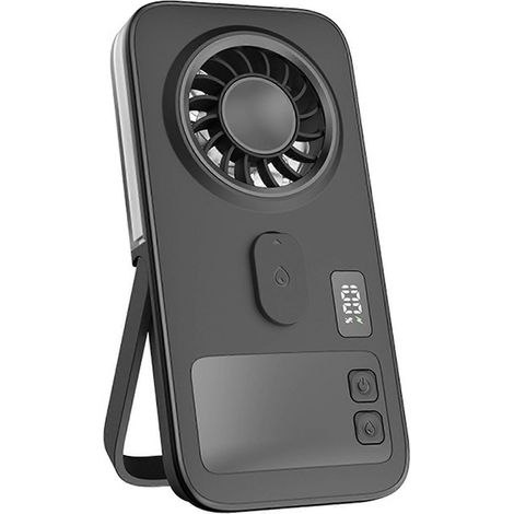 Ventilateur brumisateur portable - Mini ventilateur ultra-fin, format carte de crédit, rechargeable par USB, avec brumisateur d'eau, idéal pour les festivals en plein air, le bureau, les trajets et le (1/5)