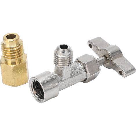 Robinet perceuse boîte refrigerant acier inoxydable avec adaptateur tuyau 1/4in 1/2in pour voiture SUV camion (1/5)