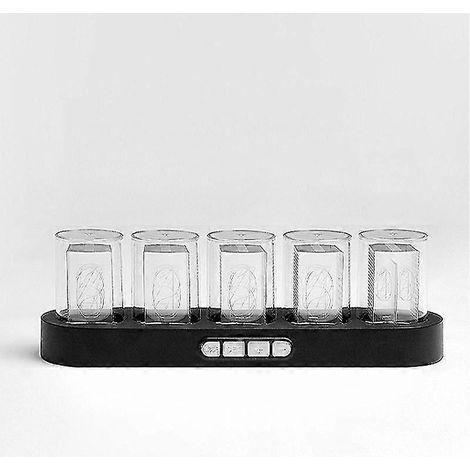 Réveil numérique à tubes Nixie avec calendrier électronique LED RVB, horloge de chevet, affichage multicolore, 9 modes d'affichage