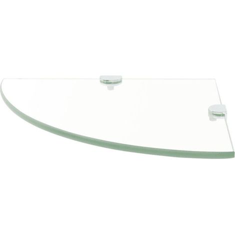 etagere de coin + supports chromes Verre Transparent 30 x 30 cm (1/4)