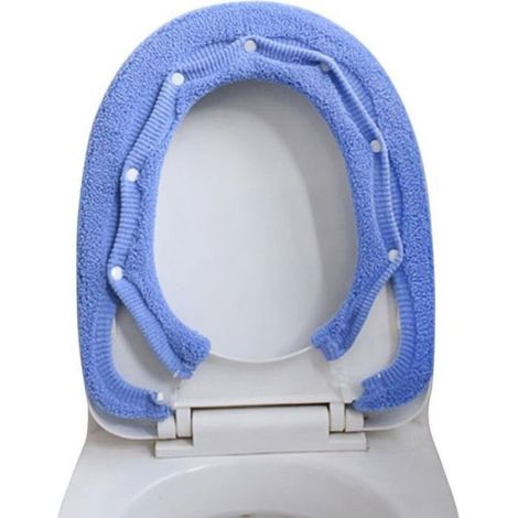 – Housse de siège de toilettes épaisse lavable en polaire – Taille universelle – Fermeture à boutons – Confort optimal en hiver (1/5)