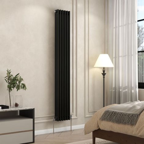 AVER-GROWTH 3 Column Traditional Cast Iron Style Radiator Black 1800x290mm (1/5)