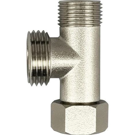 Vanne d'inversion de WC Dents droites 3/8" et dents latérales 1/2" Vanne de raccordement à trois voies Valve T 3/8 (1/5)
