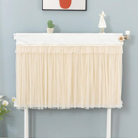 Kindfiber OÜ-Cache-radiateur en Dentelle, Cache-poussière du Radiateur avec Bordure Épaisse, Cache Radiateur avec Fixation Auto-agrippante, (Beige,60cm/24in) (1/2)