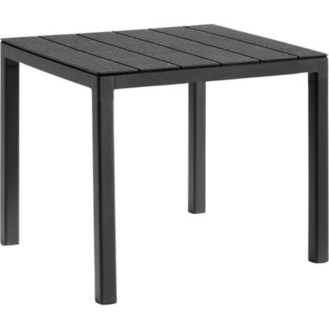Bica Tavolo Doge in Polipropilene Effetto Legno Grafite 78x78x74 cm