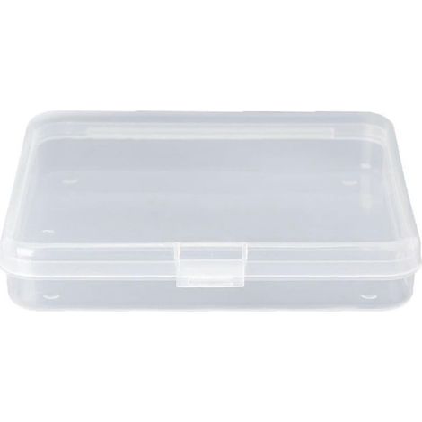 Petite boîte de rangement carrée en plastique transparent avec couvercle, idéale pour ranger de petites pièces, des pièces de monnaie, des vis, du fil dentaire, etc. (1/5)