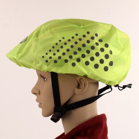 Housse de protection imperméable réfléchissante pour casque, étui fluorescent vert anti-poussière portable (1/5)