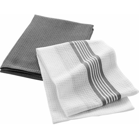 Küchentücher aus Baumwolle GRAND CHEF, grau, 2er-Set