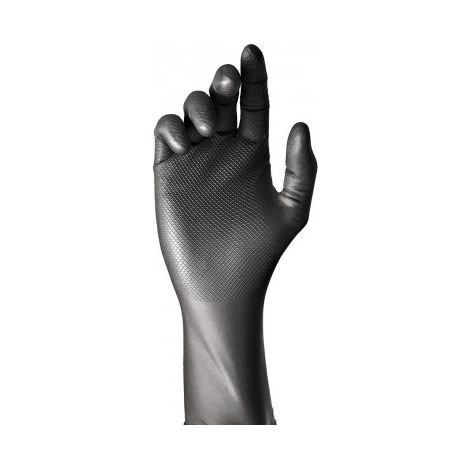 Boîte de 50 gants jetables en nitrile noir non poudrés Taille 7 JUBA