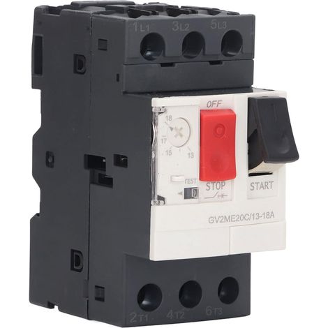 Disjoncteur Moteur 3P - 1 Unité - Thermique et Magnétique - Protection Surcharges 13-18A - Industrie et Pompes - Montage Rail 35mm (1/5)