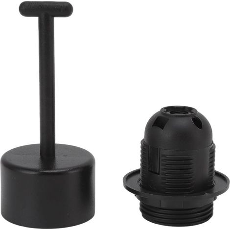 Douille de Base de lumière E27, 10 pièces, noyau en cuivre, support de résistance à haute température avec manchon de lampe pour bricolage noir (1/5)