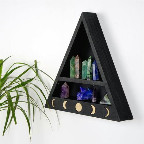 Etagère murale triangulaire noire - 2 niveaux AVIALA (1/4)