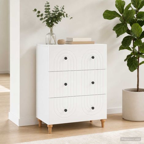 vidaXL Mobile con Cassetti Bianco 66 x 34,5 x 90 cm (1/5)