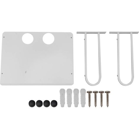 Étagère murale flottante en aluminium pour projecteur, compatible avec routeur, box TV, lecteur DVD et décodeur câble (blanc). (1/5)
