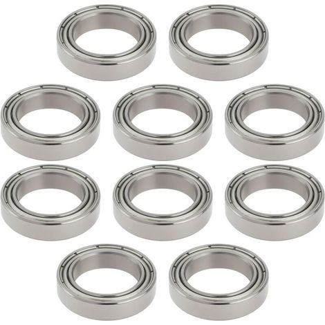 Lot de 10 roulements à billes en acier 6701ZZ à double étanchéité - Diamètre intérieur : 12 mm - Diamètre extérieur : 18 mm - Épaisseur : 4 mm - 12 x 18 x 4 mm - Double blindage métallique (1/5)