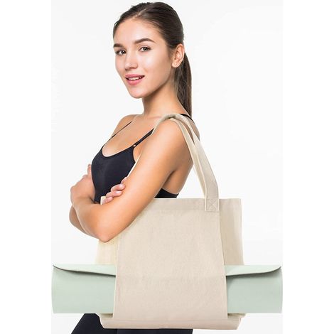 Sac fourre-tout en toile pour tapis de yoga pour femmes, sac de transport pour tapis de yoga d'extérieur (1/4)