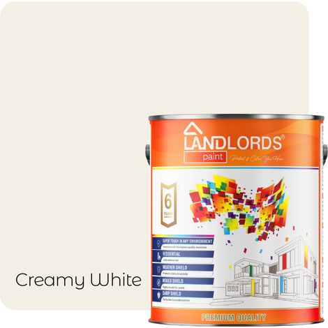 Landlords Paint - Matt Paint - Smooth Matt Finish for Walls & Ceilings - Creamy White - 5L