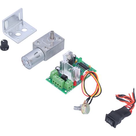 Moteur à engrenage à vis sans fin 24 V CC avec régulateur, mini-turbine réducteur à couple élevé pour robots et serrures électroniques, 24 V, 40 tr/min (1/5)