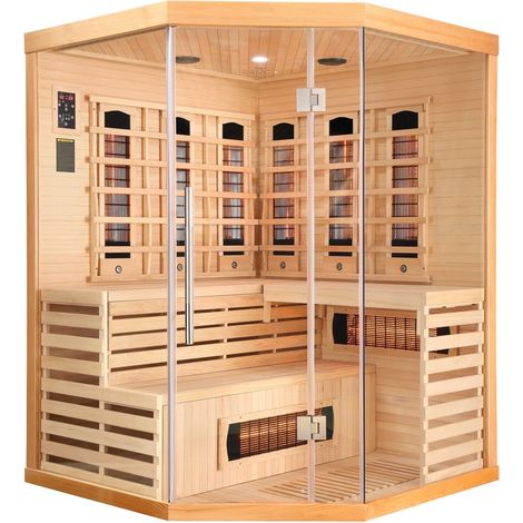 Bagno Italia Sauna 4 posti infrarossi 150x150cm full spectrum con luci led e radio (1/4)