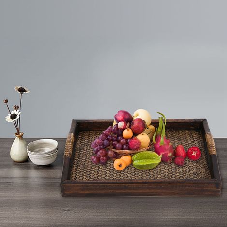 Plateau de service polyvalent pour service à thé, fruits, bonbons et aliments, idéal pour maison et hôtel (1/5)