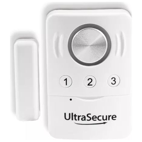 Ultra Secure – Détecteur d'ouverture sans fil 130dB – Alarme autonome avec clavier – Détection chocs/vibrations réglable – Portée 100m