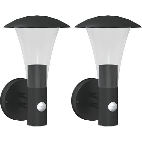 Maison Exclusive - Applique per Esterno con Sensore 2 pz Nere in Acciaio Inox (1/5)
