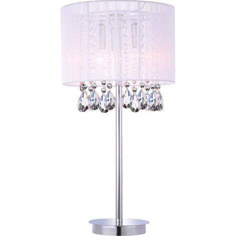 Lampadaire Italux Essence blanc cristal 3xE14 H58cm (1/2)