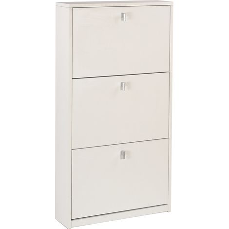 Scarpiera slim salvaspazio tre ante Bianco Cenere 63x18x h117 cm (1/5)