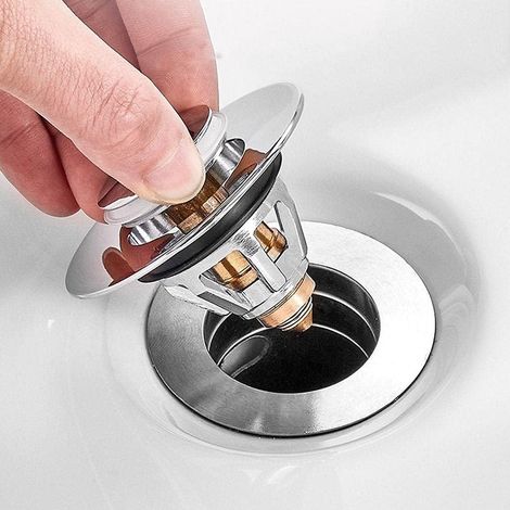 Bonde Popup Bouchon Lavabo en Acier Inoxydable, Flitre de Vidange Anti-Bloqué,Pop Up Bouchon Lavabo Bouchon Baignoire De Vidange D'évier pour Les Trous de 26mm à 50mm (1/4)