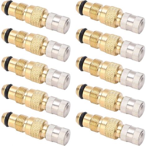 Lot de 10 valves en laiton pour pneus de tracteur, valves pneumatiques et hydrauliques pour pneus de tracteur TR218A CH3, remplacement du boîtier central (1/5)
