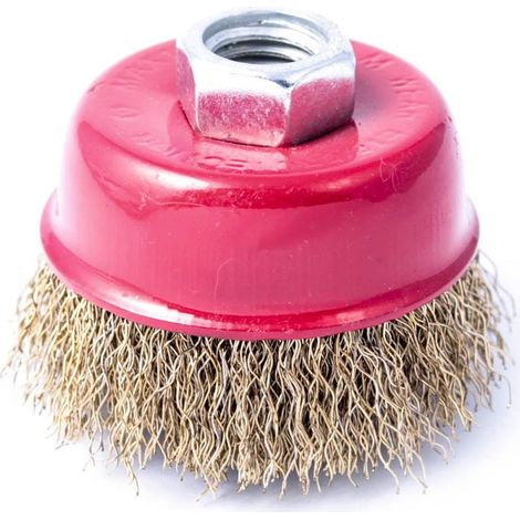 Brosse coupelle de 100 mm pour meuleuse en laiton (1/2)
