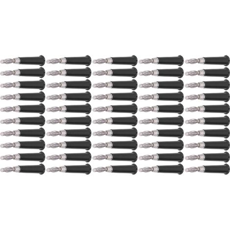 50 Prises Banane Soudées ABS Zinc Allié Connecteur Enceinte 4mm Noir Lot de 50 (1/5)