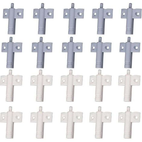 20 Pcs Cuisine Amortisseur de Porte Tampon Amortisseur Tiroir Matériau ABS Recyclable à Haute Résistance Réduisez le Bruit pour le Bureau/Armoires/Tiroirs et Portes (Blanc + Gris)
