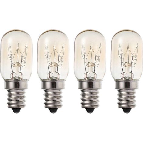 Lot de 4 ampoules de 10 W pour réfrigérateur, culot E12S, compatibles avec les hottes aspirantes. (1/3)