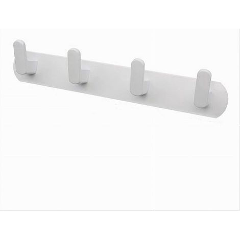 TRADE SHOP - Appendiabiti Con 4 Ganci Appendino Asciugamano Da Bagno Casa Cucina Bianco 59743 - (1/3)