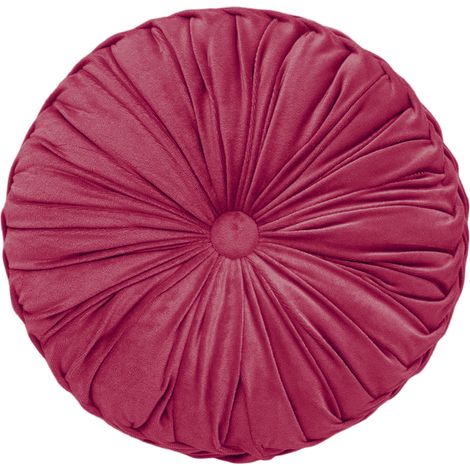 Coussin rond en velours uni, coussin citrouille, coussin rond pour salon, coussin rond pour canapé (1/5)
