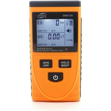SHINING HOUSE Detector de radiación electromagnética, medidor de campos electromagnéticos, dosímetro, medidor de radiación de campo electromagnético GM3120, medidor de comprobación LCD digital, 63,6 x (1/5)